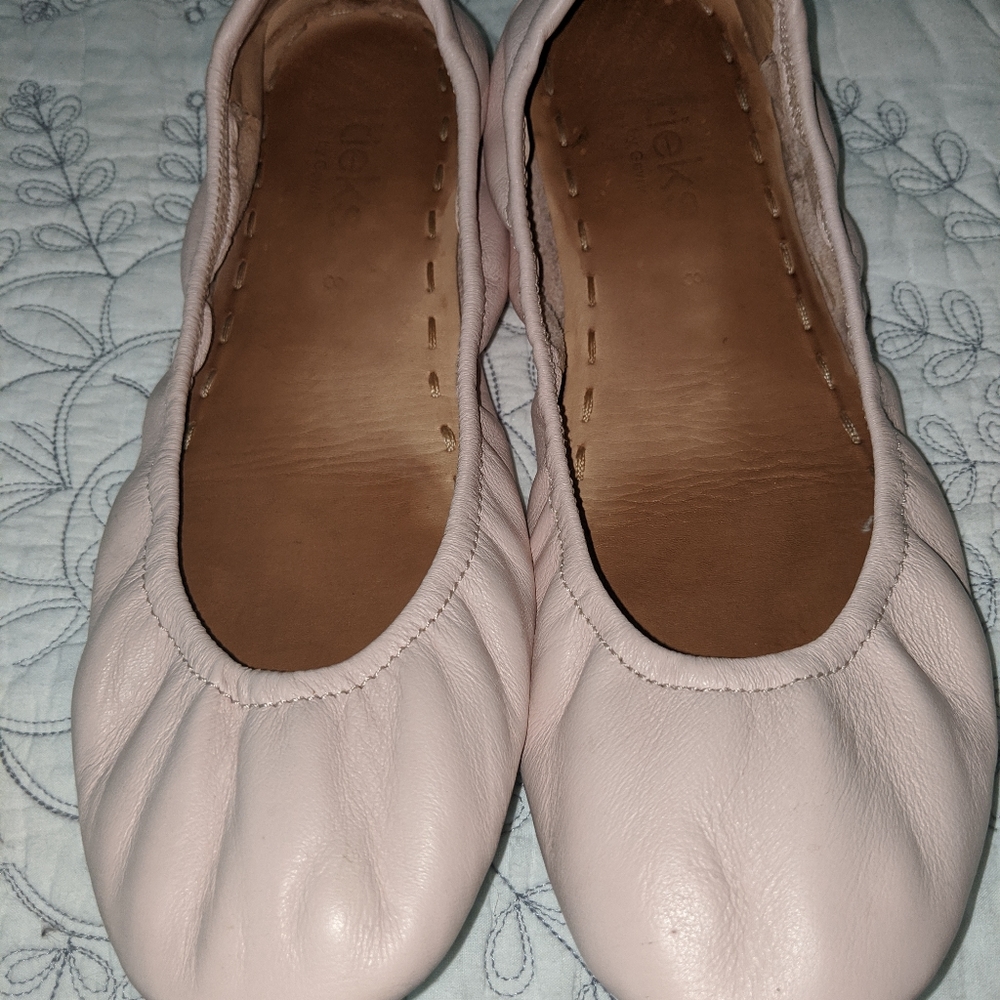 Tieks Ballerina Pink leather ballet flats.